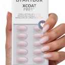 BTArtbox Press On Nails Almond - Power Calm, Lamp-Curable 4-Week Wear Nude Pink Extra Short Press On Nails with Glue and Adhesive Tabs, Easy-to-Apply in 16 Sizes - 32 Nails All-in-One Kit