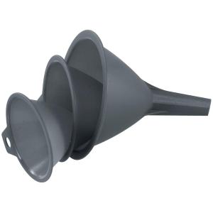 Fackelmann 42700 Set of 3 4.3 x 5.3" Plastic Funnel Set, Gray