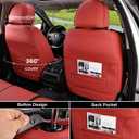 Coverado Car Seat Covers Full Set, Car Seat Protector Waterproof, Nappa Leather Car Seat Cushion, Red Seat Covers for Cars, Front Seats and Back Universal Fit for Most Cars