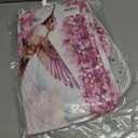 Litabel 4 Pcs Pink Hummingbird Flower Shower Curtain Set with Rugs for Bathroom Decor, Rustic Floral Bathroom Sets with Shower Curtain and Rugs, Bathroom Curtain Set with Mats (Hooks Not Included)