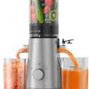 Cold Press Juicer Machines with 5.8" Large Feed Chute, Juicer for Whole Vegetables & Fruits, High Juice Yield (Grey)