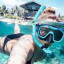 Snorkeling Gear for Adults Kids, Dry-Top Snorkel Set, 180Panoramic Wide View Diving Mask Breathing Freely Snorkel Mask for Snorkeling Scuba Diving Swimming Travel