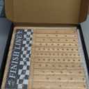 Large 23 inches Horse Racing Board Game with 11 Luxury Metal Horses, Foldable Wood Horse Race Board Game with 2 Sets of Dice, 2 Boxes of Cards for Parties and Gambling (Medium, Black)