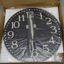 Wall Clock - 12 inch Glow in The Dark Wall Clocks Battery Operated Black Wood Silent Wall Clock Non-Ticking Analog Luminous Clock for Living Room Bedroom Office Kitchen Classroom Bathroom