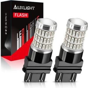 AUXLIGHT LED Strobe/Flash Brake Tail Light Bulbs 3157 3156 LED Bulb Red 320% Brighter 3057 3056 4157 T25 Led Bulbs for Tail Stop Brake Lights (Brilliant Red, Pack of 2)