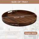 FramePro Large Round Wooden Coffee Table Trays 20" - Multi-Functional Home Decor Ottoman Serving Platter Carbonized Black