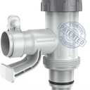 [ Patented ] Pool Plunger Valve Plus for Above Ground Pool, Pool Pipe Holder with Plunger Valve Pool Parts and Accessories, Shut Off Valve, Replacement for Above Ground Pool Fittings (1 Pack - Round Top)
