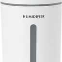 Personal Ultrasonic Cool Mist Humidifier for Car Bedroom Office, Portable Rechargeable Travel Humidifier for Car & Desk, with 7 Color Lights, Battery Powered (White)