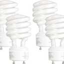 KOR (Pack of 4) 23 Watt Mini Spiral - GU24 Base - (100W Equivalent) - T2 Mini-Twist - CFL Light Bulb (Neutral White (3500K))