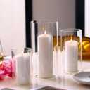 PHOSPHOR Hurricand Candle Holder 24 PCS, Glass Pillar Candle Holder, Clear Glass Cylinder Candleholder Glass Cylinder Vase for Centerpieces Wedding Party Decoration