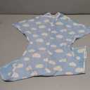 SleepingBaby Zipadee-Zip Transition Swaddle - Cozy Baby Swaddle Blanket with Zipper Convenience - Roomy Wearable Blanket for Easy Diaper Changes - Spring Showers Blue, Small (4-8 Month)