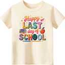 Toddler Last Day of School Shirt for Boys Kid Grils, My Happy Last Day of School T Shirt, Cotton Blend, Funny Design :4-7T, 130, 140