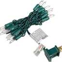 Glooglitter 5 Feet 20 Bulbs Vintage Short Mini Light String, Christmas Lights Outdoor/Indoor, Clear Bulbs on Green Wire, 4-inch Spacing Fairy Lights(Warm White,Non-end-to-end)