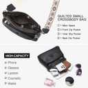 FOXLOVER Quilted Crossbody Bags for Women Vegan Leather Boho Purses Shoulder Handbags with Tassel (Black 01)