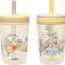 Zak Designs Disney Winnie the Pooh Kelso Toddler Cups For Travel or At Home, 15oz 2-Pack Durable Plastic Sippy Cups With Leak-Proof Design is Perfect For Kids (Winnie the Pooh & Friends)