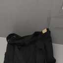 Small Canvas Tote Bag with Zipper, Canvas Multi-Pocket Crossbody Bag Purse Top Handle Satchel Handbags (Large, Black)