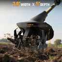 Cordless Tiller Cultivator Fit for DeWALT 20v Max Battery, 360RPM Electric Rototiller 7.8 Tilling Width & 5 Depth for Gardening & Farming(Battery not Included)