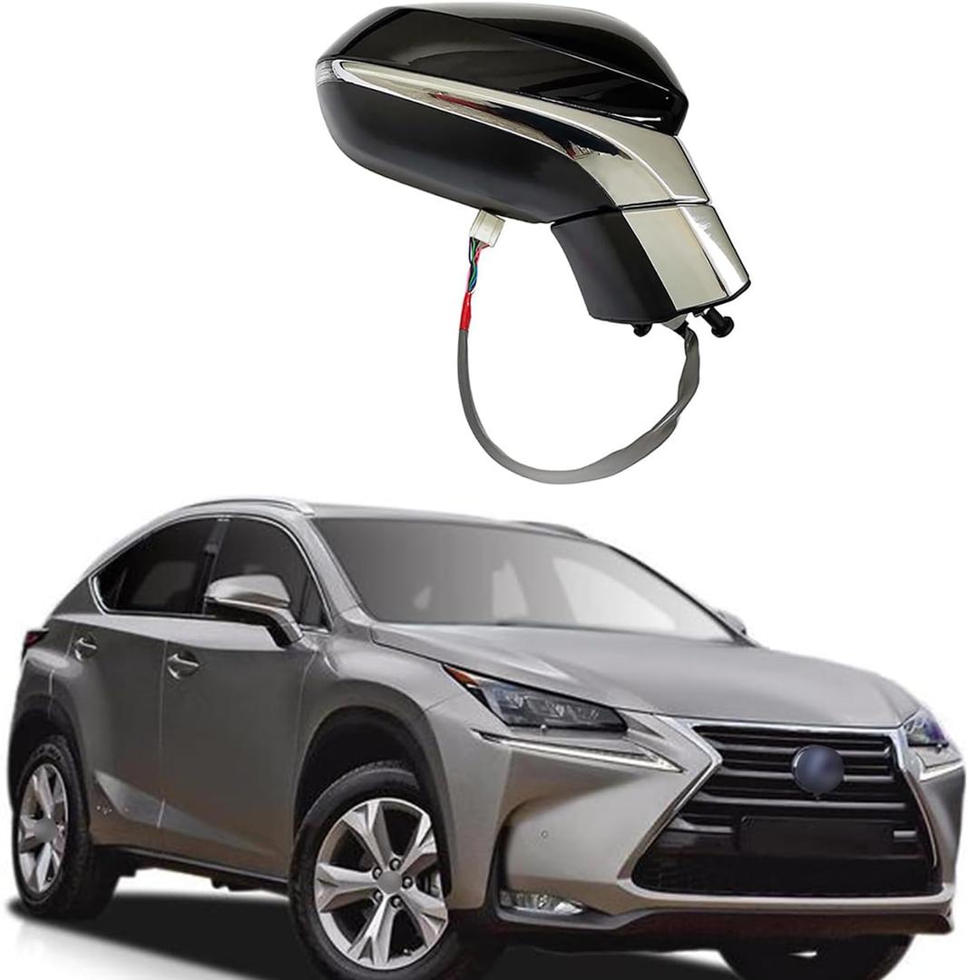 Passenger Side Mirror Assembly Fit for 2015-2020 Lexus NX NX200 NX300 Side Door Mirror Replacement Rear View Mirrors Electric Adjustment, Heated, Turn Signal, Electric Folding No Camera