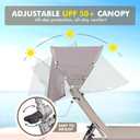 Oversized Extra Wide Tanning Chair with Sun Canopy Face Hole Padded Adjustable Washable, Heavy Duty Layout Folding Lounge Chair for Outside Beach Reading Sunbathing, UPF 50+, XL, Plus Size, 330 LBS