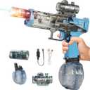 Flame Light Fully Automatic Water Gun, 28-32 FT Range Powerful Classic Water Squirt, Electric Water Guns for Adult Kid,High Capacity 500+ Water Blaster, Summer Outdoor Swimming Pool Water Toy(Blue)