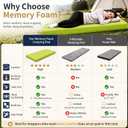 CYMULA Memory Foam Camping Mattress Pad,Sleeping Pad for Camping
