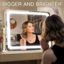 FENNIO Vanity Mirror with Lights 22''x17'' Makeup Mirror with Lights,Vanity Mirror Touch Screen with 3-Color Lighting,Dimmable,for Vanity Desk Tabletop