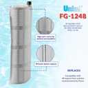 Unicel FG-1248 48 Square Foot Single Vertical DE Grid Replacement Swimming Pool Filter Compatible with Purex
