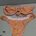 SOLY HUX Women's 2 Piece Bikini Sets Boho Floral Print Underwire Swimsuit Tie Front Cut Out Bathing Suit, Medium