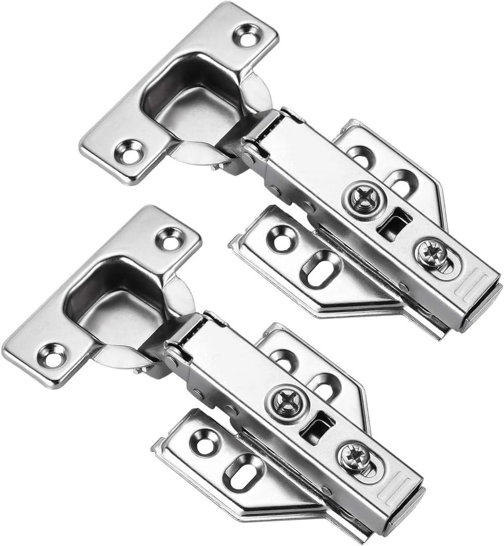 10 Pack 5 Pairs Frameless Kitchen Cabinet Hinges Soft Close Full Overlay European 35mm Cup Cabinet Door Hinge Heavy Duty 105 Degree Opening Concealed Cabinet Hinge