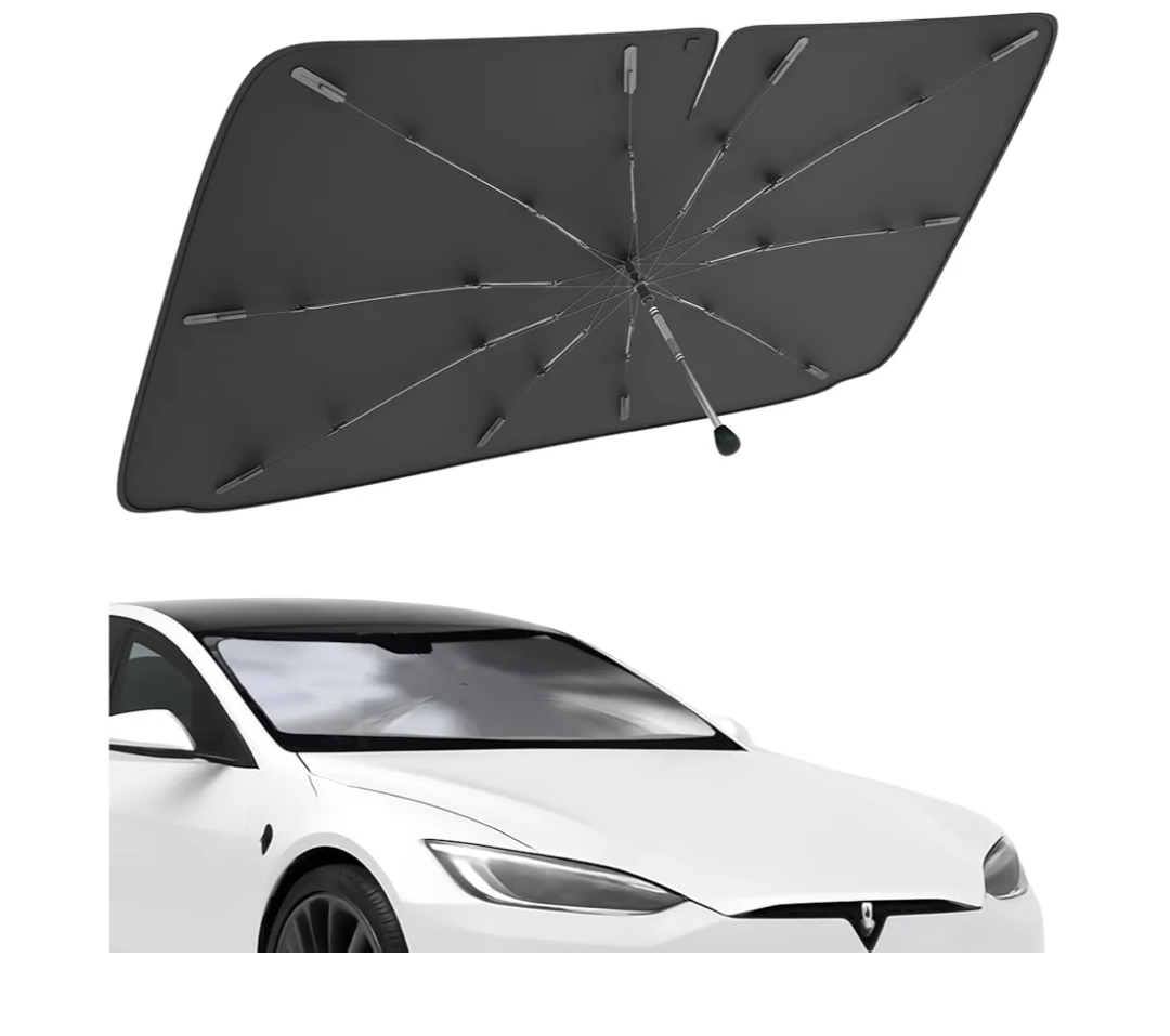 Car Windshield Sunshade Umbrella – Sun Shade for car Windshield Blocks UV Rays & Heat, Keeps Interior Cool, Foldable Sun Visor Cover with Universal Fit for Front Windows(56" L x 31" W)