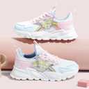 LUCKY STEP Girls Kid's Butterfly Running Sneaker Tennis Sparkle Mesh Athletic School Gym Lace-up Walking Shoes, Size 13 Kid