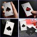 100 Pack Ace of Spades Bottle Openers Bulk Metal Credit Card Beer Bottle Openers Poker Card Bottle Opener Wallet for Party Favor Wedding Favor Groomsmen Bridesmaid Gift (Silver)