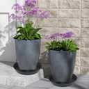 4 Pack Plant Saucer 14 inch, Plastic Plant Saucers for Indoors, Raised Middle Plant Trays for Pots, Water Tray for Plants, Plant Stand Water Catcher Tray, Pot Saucers for Plants