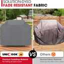 Unicook 55 Inch Grill Cover for Outdoor Grill, Heavy Duty Waterproof Gas BBQ Cover, Outside 3-4 Burner Barbecue Covering for Weber, Char-Broil, Nexgrill, All Weather Resistant, Grey