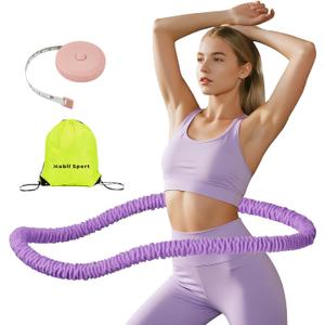 Upgraded Weighted Hoop for Adults - 3.3lb Soft Spring Fitness Hoop for Weight Loss - Foldable Exercise Hoop for Beginners & Home Travel Use