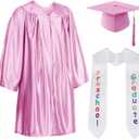 Tarpop 2026 Kindergarten Graduation Cap and Gown with Stole Tassel Preschool Kids Pre K Cap Set for 4-6 Years Children