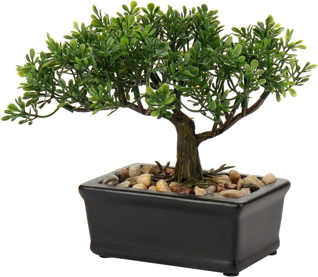 Artificial Bonsai Tree Juniper Faux Plants Indoor Small Fake Plants Decor with Ceramic Pots for Home Table Office Desk Bathroom Shelf Bedroom Living Room Farmhouse Decorations