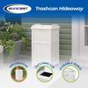 Suncast Hideaway Outdoor Trash Can with Lid - 30 Gallon Trash Can, White, Decorative Wicker-Style Garbage Bin, Weather-Resistant Resin, Fits 30-33 Gallon Bags, Ideal for Patio & Yard, Made in USA