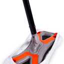 Dust Cleaning Sweeper Mopping - Orange and Grey Durable Mop Set - Lightweight - Great for Kitchen, Home, Garage and Office - Hardwood Tile Laminate Floor Cleaner - Removable Slipper