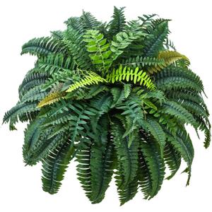 Giegxin 1 Pack 49''/95 Leaves Artificial Ferns for Outdoors, Large Fake Boston Ferns Bush, Realistic UV Resistant Faux Silk Plants for Porch Patio Hanging Garden Balcony Office Living Room Decor