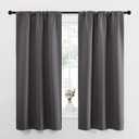 NICETOWN Grey Window Curtains for Bedroom - Home Decoration Thermal Insulated Rod Pocket Blackout Blinds & Drapes for Small Windows (Gray, 2 Panels, W34 x L63 -Inch)