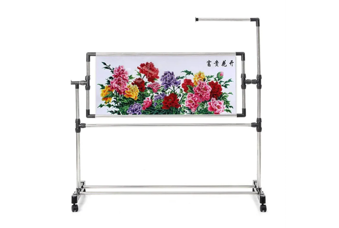 Needlework Floor Frame, Adjustable Cross Stitch Craft Stand, Standing Embroidery Lap Table, for Art Craft Sewing Holder