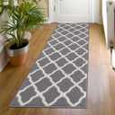 SHACOS Washable Runner Rug 20"x59" Dirt Trapping Non Slip Rubber Backing Rug Runner Floor Mats Carpet Runners for Entryway Hallway Kitchen Garage Laundry Room, Light Gray