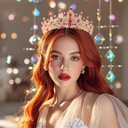 Kamirola Crystal Crowns and Tiaras Headband for Women Birthday Party Wedding Prom Bridal Halloween TR19 (Gold & Red)