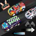 12 Pack Prefilled Easter Eggs Filled with Cars, Colorful Plastic Filled Easter Eggs with Toys Inside for Kids Easter Egg Hunt, Easter Basket Stuffers, Easter Party Favor Supplies