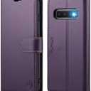 FLIPALM Wallet Case for Samsung Galaxy S10+/S10 Plus 6.4", RFID Blocking Credit Card Holder, PU Leather Folio Flip Kickstand Protective Shockproof Cover for Samsung S10+ (Purple)