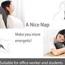 Fcare Desk Pillow for Napping, Travel Neck Pillow Memory Foam Wedge for Sleeping, Slow Rebound Back Pillow (Slightly Hard) for Slender Ladies & Teenagers, Comfortable Washable Velvet Cover