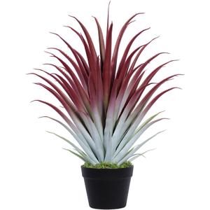 2ft Fake Spiked Agave Plant - Red Artificial Aloe Vera Plant 26 Inch - Tall Large Faux Floor Plants Perfect for Porch Door Step Home Office Patio Indoor Outdoor Decor (1 Pack)