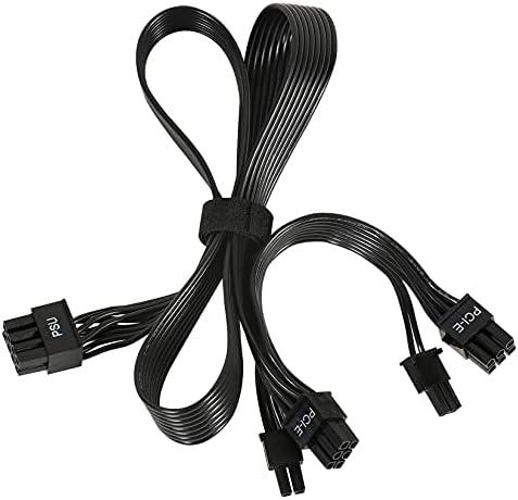 Certusfun PCIE Cable for Corsair, 65CM 8 Pin to Dual 6+2 Pin PCIE Power Cable for Thermaltake, Male to Male GPU Cable for ARESGAME Modular Power Supply (65cm+15cm)
