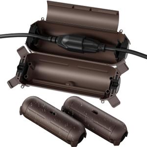 Flemoon [3 Pack] Outdoor Extension Cord Waterproof Cover, Weatherproof Electrical Connection Box for Outdoor Plug, Outlet, Outdoor Outlet, Socket, Halloween, Christmas Holiday Decoration Light, Brown